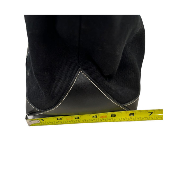 Stefano Serapian Milano 04 Two-Handle Black Canvas and Leather Tote - Picture 7 of 12